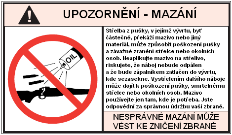 SKLADOVÁNÍ Zbraně by měly být skladovány nenabité!
