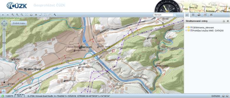 Prohlížecí služby Geoprohlížeč Příklad připojení dalšího datového