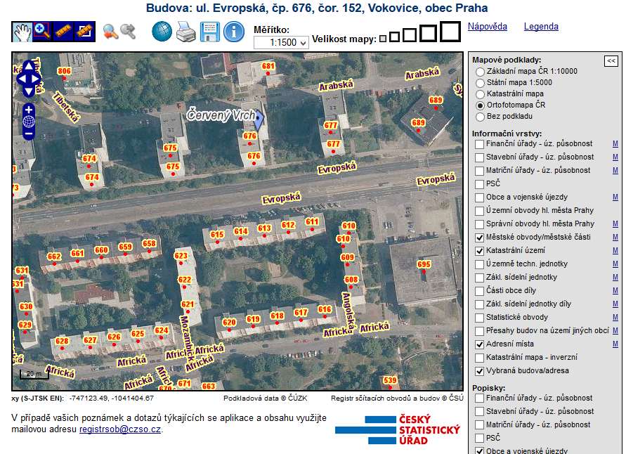 Data ČÚZK pro užití v jiných aplikacích Prohlížecí služby rezortu ČÚZK jsou poskytovány pro volné