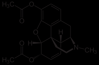 diacetylmorfin Narkotika - heroin - klasická tvrdá droga, funguje podobně jako morfin, ale stačí 5 až 10 menší dávka, při podání má náhlý nárazový účinek (flash, kick) - proniká lépe do mozku,
