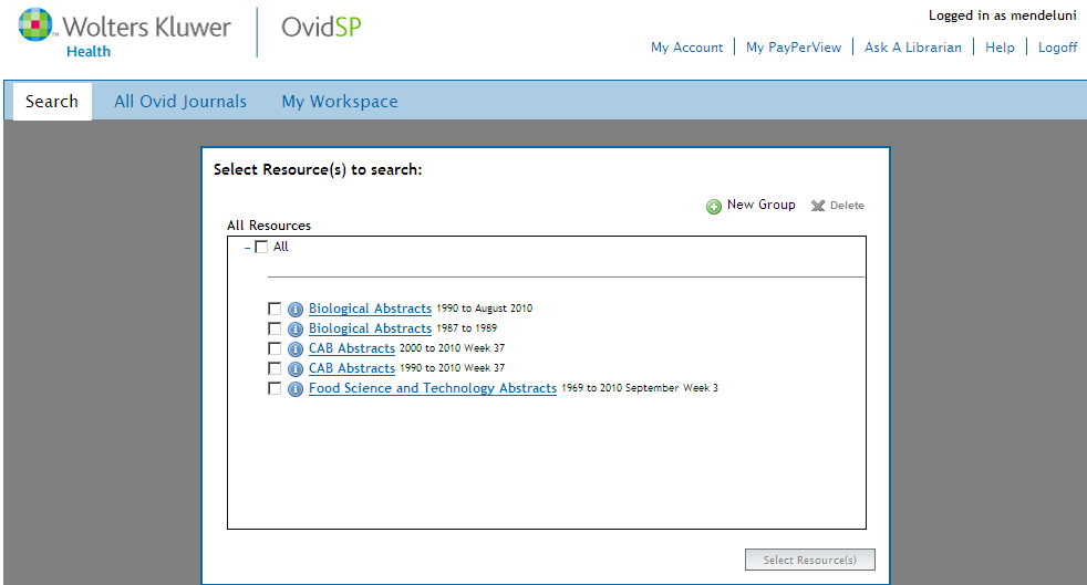 Vyhledávací platforma OvidSP od září 2010 nový vzhled - vytvořte