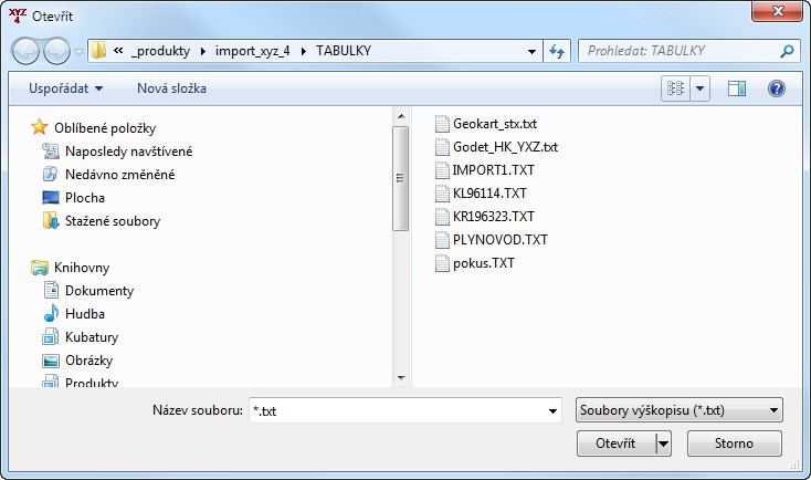 Kapitola 3 Práce s programem Předpokládáme běžící program Import XYZ a běžící program AutoCAD.