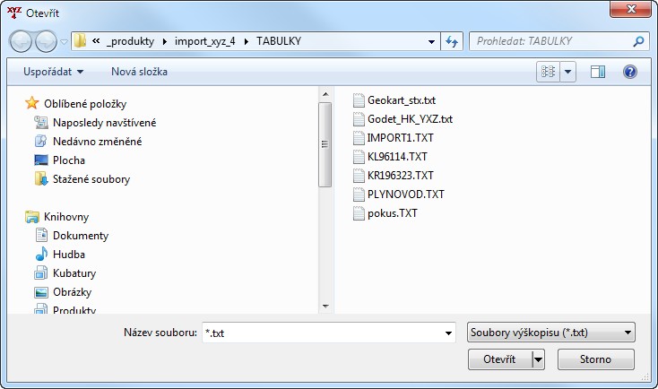 Kapitola 3 Práce s programem Předpokládáme běžící program Import XYZ a běžící program AutoCAD.