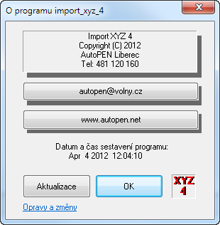 Kapitola 4 Automatické aktualizace programu Program je vybaven kontrolou aktuálnosti daného sestavení (datum poslední změny programu).