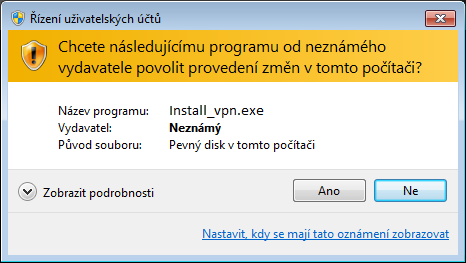 Instalace Spusťte soubor Install_vpn.