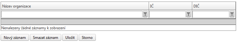 Krok č.2 vybrat novou organizaci, jako příjemce VP/pod.