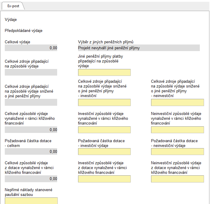 Způsobilé výdaje z dotace vynaložené v rámci křížového financování celkem Automatický výpočet. Vyúčtované způsobilé výdaje připadající na křížové financování z dotace v aktuální ZjŽoP. Pozn.