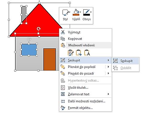 Obrazcům můžeme přiradit barvy obrysu nebo výplně (pokud ji mají). Výplně mohou být i s barevnými přechody, vzorky, texturami nebo jako výplň může být použita online nebo vlastní fotografie.