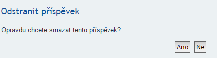 Po odeslání dotazu se objeví okno Informace. Vložený příspěvek lze upravit.