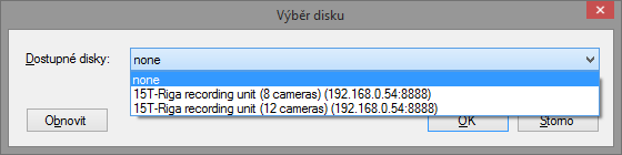 5.2. Připojení přes ethernet Ze seznamu vybereme profil, který přísluší připojení záznamové jednotce (viz následující obrázek). Obr.