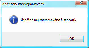 schématu. Programování senzorů pomocí kufru se provádí pomocí dlouhého stisku zeleného tlačítka.