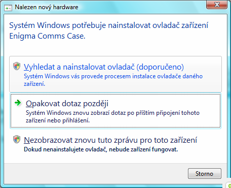 System User Manual Kapitola 2: Instalace softwaru Enigma na PC Instrukce uvedené v této části předpokládají, že: PC, na které bude software nainstalovaný splňuje požadavky na minimální specifikaci