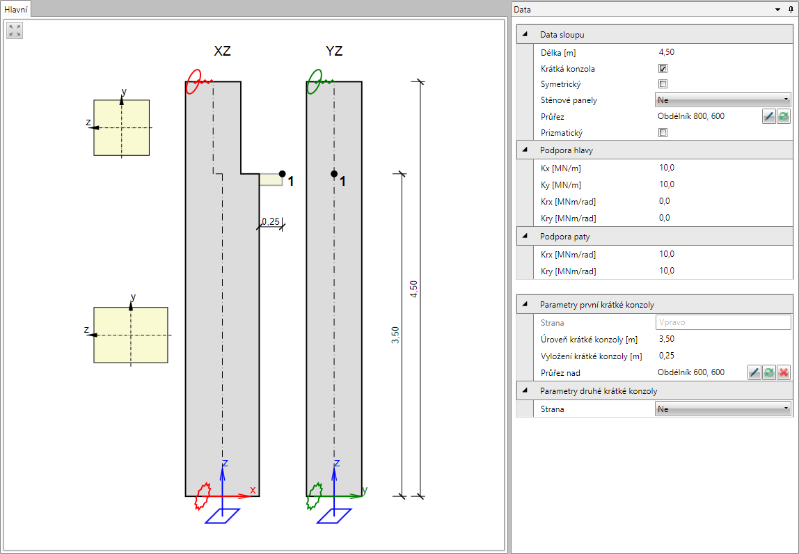 Uživatelská příručka IDEA Column 14 5.2 Vytvoření modelu Vytvoření modelu sloupu se spustí příkazem navigátoru Geometrie > Model.