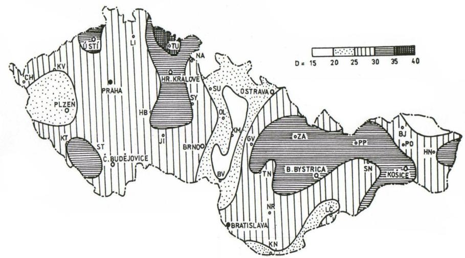 Izokeraunická mapka z ČSN 33 4010 Další naleznete zde: http://www.kniska.