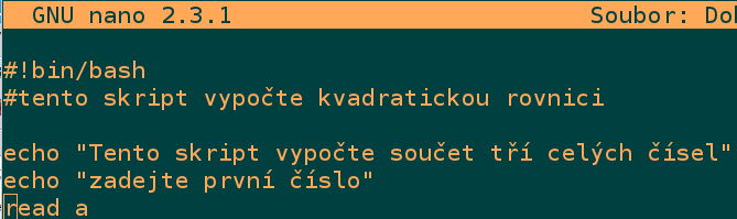 3. Zásady psaní - prostředí - v terminálu se doporučuje textový editor nano nebo mcedit - v grafickém prostředí gedit nebo kedit - je vhodné založit soubor příkazem $touch a postupovat pracovní