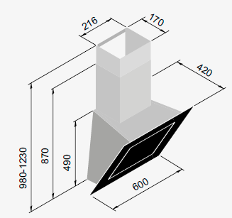 MOZART 90 cm, průhledné sklo 66324 vysouvací odsavač (ze spodní skříňky) šířka: 90 cm a sklo motor: externí (není v ceně) nebo 220x90 mm, nebo 230x80 mm ovládání: dálkové, 4 rychlosti, s vysouváním/