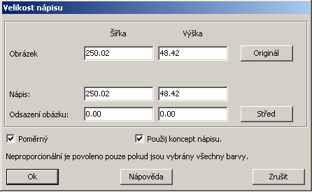 Dialogy Dialog pro zadání velikosti V tomto dialogu nastavujete velikost obrazu. Tento dialog je odlišný od toho, kdy je otevřený podle následujících situací: 1.