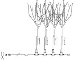SVĚTELNÉ VĚTVIČKY-STROMKY LED 24V PRO VENKOVNÍ POUŽITÍ - STÁLESVÍTÍCÍ SOUČÁSTÍ SVĚTELNÝCH STROMKŮ JE NAPÁJECÍ ZDROJ 230/24V Světelné stromky se hodí pro dekoraci exteriérů restaurací, hotelů atd.
