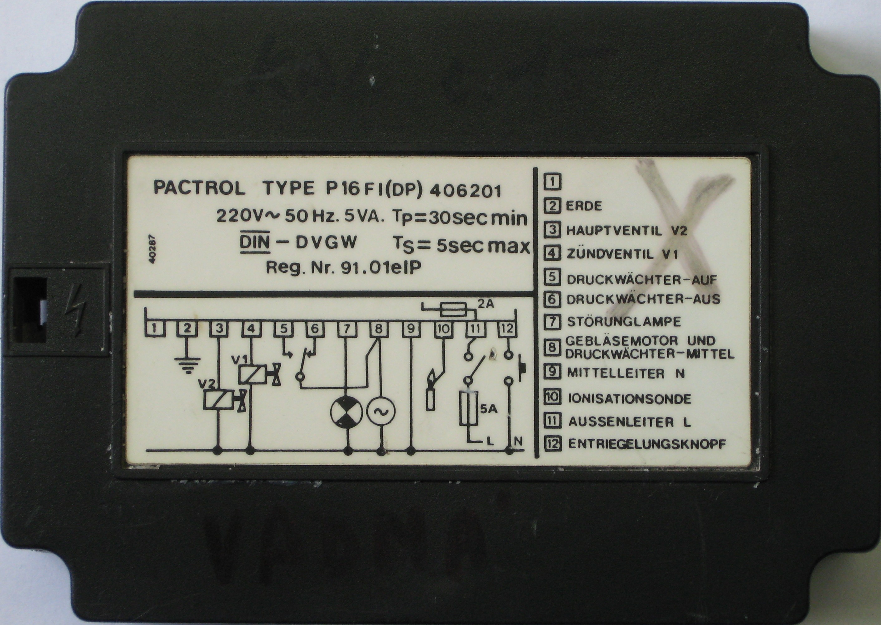 Diagnostika zapalovacích automatik Pactrol P16 FI (DP) Zapalovací automatika Pactrol