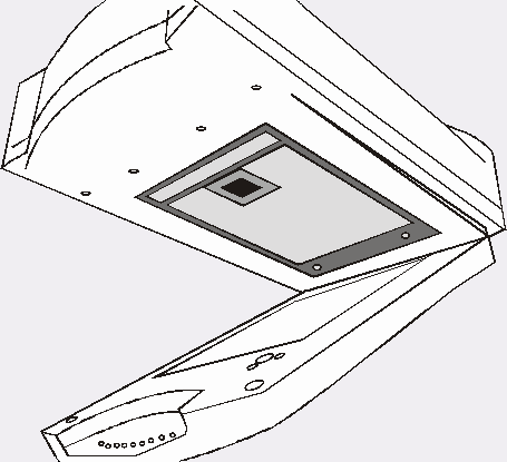 Vložte předlohu do příslušného rámečku a položte ji na skleněnou desku skeneru. Přitom se ujistěte, zda se kalibrační oblast nachází na správné straně (směrem k čelnímu panelu skeneru).