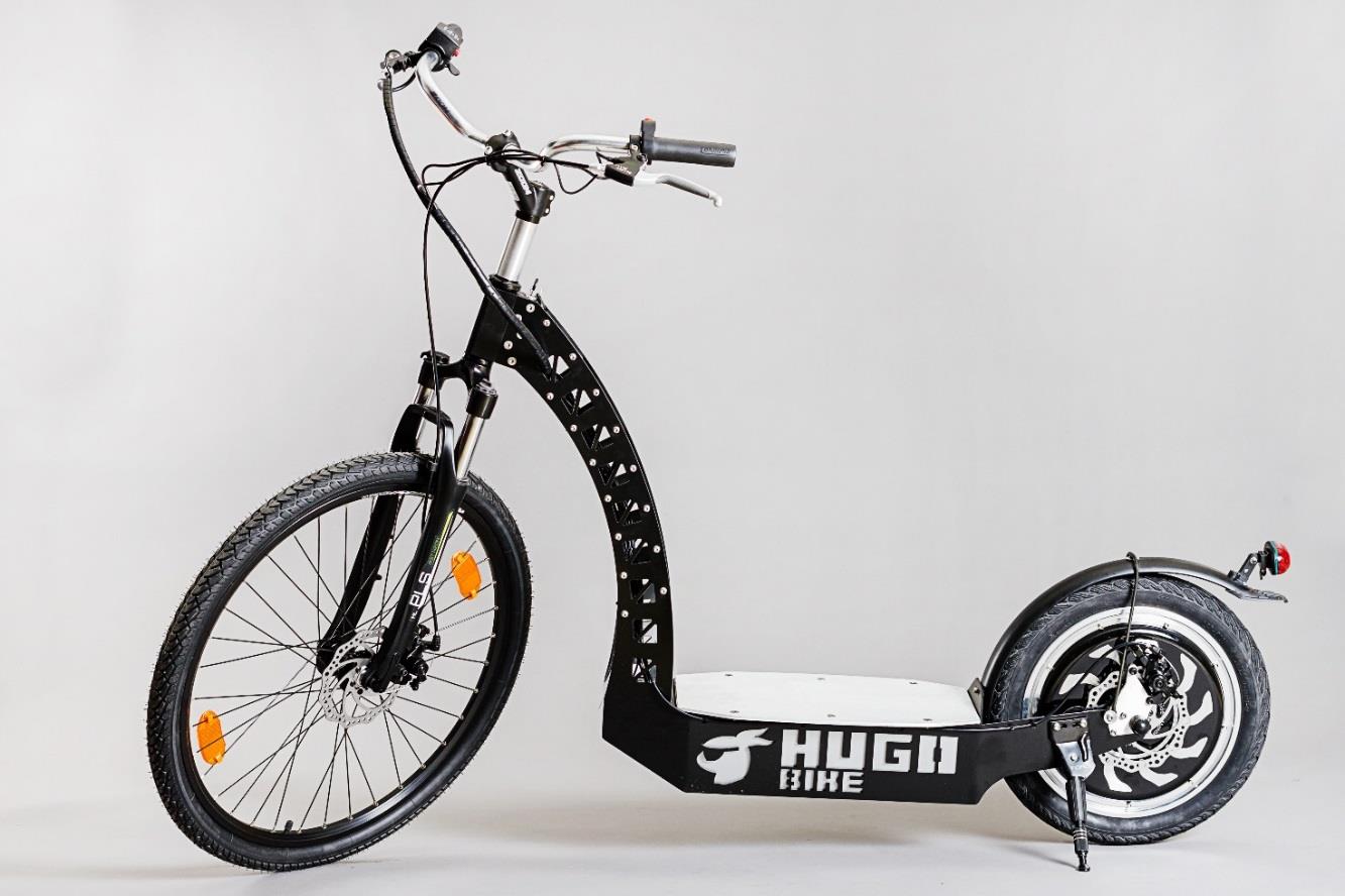ELEKTROKOLOBĚŽKA (koloběžka s pomocným motorem) HUGO Bike Typ 008 PRO Gratulujeme Vám k nákupu luxusní elektrokoloběžky HUGO Bike, která Vám dopřeje nevšední zážitek zdoláváním velkých dávek