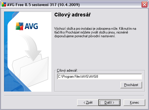 Pokud jste v předchozím kroku zvolili standardní způsob instalace, budete přesměrováni přímo k dialogu AVG Security Toolbar.