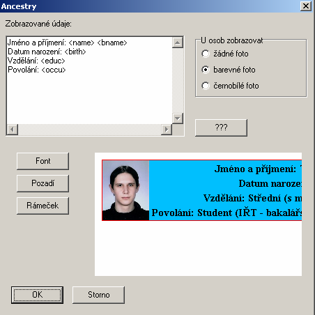 UTB ve Zlíně, Fakulta aplikované informatiky, 2010 76 Před vykreslením vývodu je možné změnit v záložce Nastavení zobrazení jen určitého typu dat ve vývodu pomocí dynamických textů.