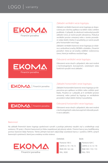 EKOMA Finanční poradna Vývoj loga a design