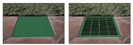Zelené varianty těchto prvků jsou vhodné zejména ve sportovních střediscích a zahradách. Poklop je vhodný především jako uzávěr pro kontrolní místo elektrických a vodoinstalačních zařízení.