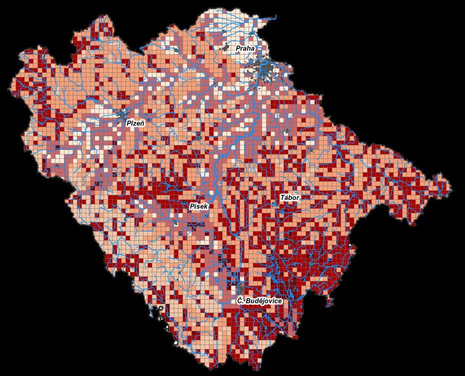 vysoké škody nízké škody Modelová studie Design mapování