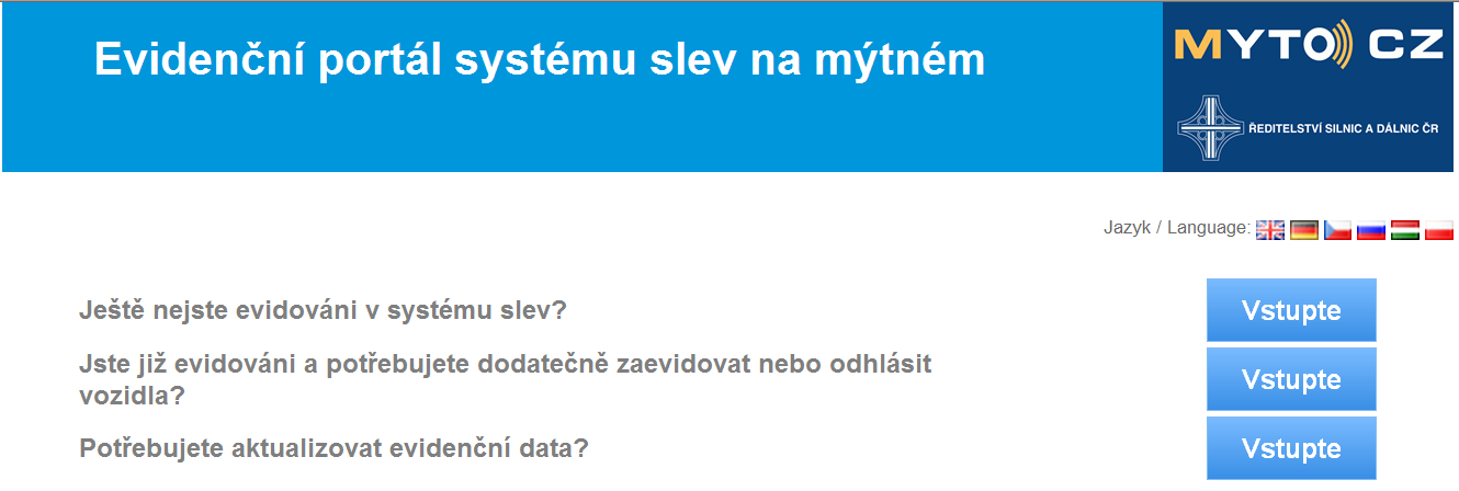 Důležité upozornění Nařízení vlády č. 352/2012 stanovuje, že provozovatel vozidla je povinen bez zbytečného prodlení oznamovat změny údajů nebo dokladů.