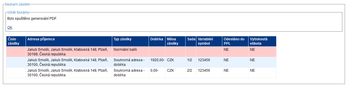 1. Jestliže máme všechny etikety správně vytištěné, zavřete dialogové okno s náhledem tisku. 2.