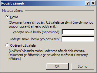 L 13 Různé nástroje Zamčení dokumentu proti změnám Zamčení