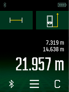 Pre-Launch Package PLR 0 C HMI koncept: domácí obrazovka PLR 0 C Mód měření Zobrazuje zvolený mód měření Poskytuje přístup ke kompletnímu menu měření Referenční nastavení Zobrazuje zvolené referenční