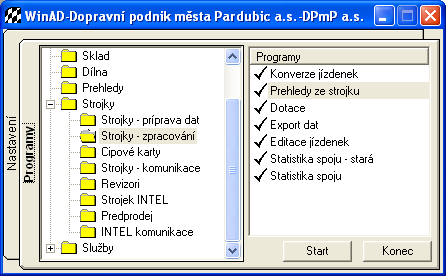 Obrázek 5 WinADo spouštěcí program Zdroj: WinADo DPMP Systém WinADo používá v ČR mimo jiné DPMP a DPMHK.