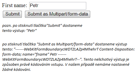 application/x-www-form-urlencoded multipart/form-data text/plain Výchozí.