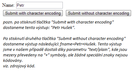 4) atribut formenctype 55 - Určuje, jak budou kódována formulářová data, před odesláním na server (pro type = "submit"). Application/x-www-form-urlencoded multipart/form-data text/plain Výchozí.