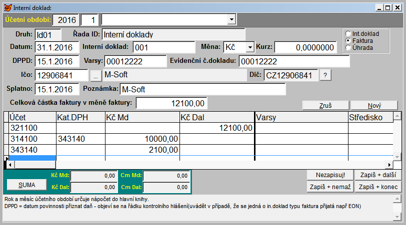Tento doklad vykázat v KH jako doklad do 10.000Kč = zaškrtněte v případě, že se jedná o souhrnný doklad (např tržby nebo nákladové položky) za dílčí doklady s částkami do 10.
