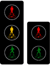 S 11 S 12a Tříbarevná soustava se signály pro chodce a cyklisty S 11a - Signál pro chodce a cyklisty se znamením Stůj! S 11b - Signál pro chodce a cyklisty se znamením Pozor!