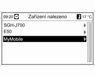 Telefon 157 Z bezpečnostních důvodů se musí pro párování zařízení použít čtyřmístný a náhodně zvolený kód. Poznámky Mobilního telefon musí mít zapnuto Bluetooth a být nastaven na viditelný.