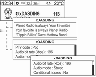 Rádio 187 Manuální naladění stanice DAB Využití seznamu stanic DAB Otočte multifunkčním ovladačem a přejděte do požadovaného seznamu a potom pro získání příslušného vysílacího kanálu stiskněte