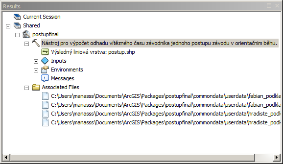 možné nahrát data vlastní. Prvním vstupem jsou soubory leteckého laserového skenování ve formátu XYZ nebo TXT. Obr. 7. Okno výsledků s publikovaným nástrojem.