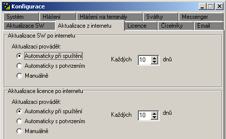 Aktualizace firmware terminálu 1) Nastavení adresáře pro aktualizaci SW Aktion V případě více klientských stanic si určete adresář, kam se budou stahovat aktualizace z Internetu a který musí být na