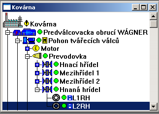 Stanovení názvu skupin,soustrojí a strojů K vyhodnocení naměřených hodnot slouží program v počítači. V tomto programu je nutno nejdříve vytvořit strukturu Vašeho podniku (tj. seznam všech strojů).