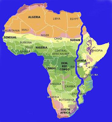 Na kterých litosférických deskách leží Afrika? - Afrika je součástí Africké a Somálské litosférické desky Africká deska se posouvá severním směrem (cca.