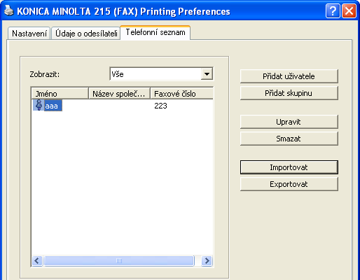 1 Pro stroj s faxovým modulem FK-510 Pomocí LSU (přes USB kabel) je možné vyexportovat ze stroje seznam faxových předvoleb (csv soubor) a následně ho naimportovat do adresáře faxového ovladače. Pozn.