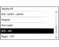 Rádio 125 RDS Nastavte RDS na Zap nebo Vyp. Dopravní program (TP) Stanice rádiové dopravní služby jsou stanice RDS, které vysílají zprávy o dopravním provozu.