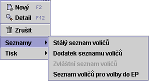 32 Tisk... Archiv - pouze záznamy, které jsou ve stavu archivováno. Filtr lze spustit i během práce se Seznamem voleb.