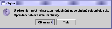 VOL - Volby a referenda 65 Je nutné vybrat si typ voleb - dle typu voleb bude zobrazen seznam překážek ve výkonu volebního práva, které platí pro daný typ voleb.