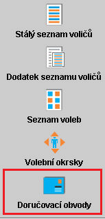 VOL - Volby a referenda 69 Obsluze se zobrazí seznam doručovacích obvodů. Tabulka se seznamem je tvořená sloupci: č.